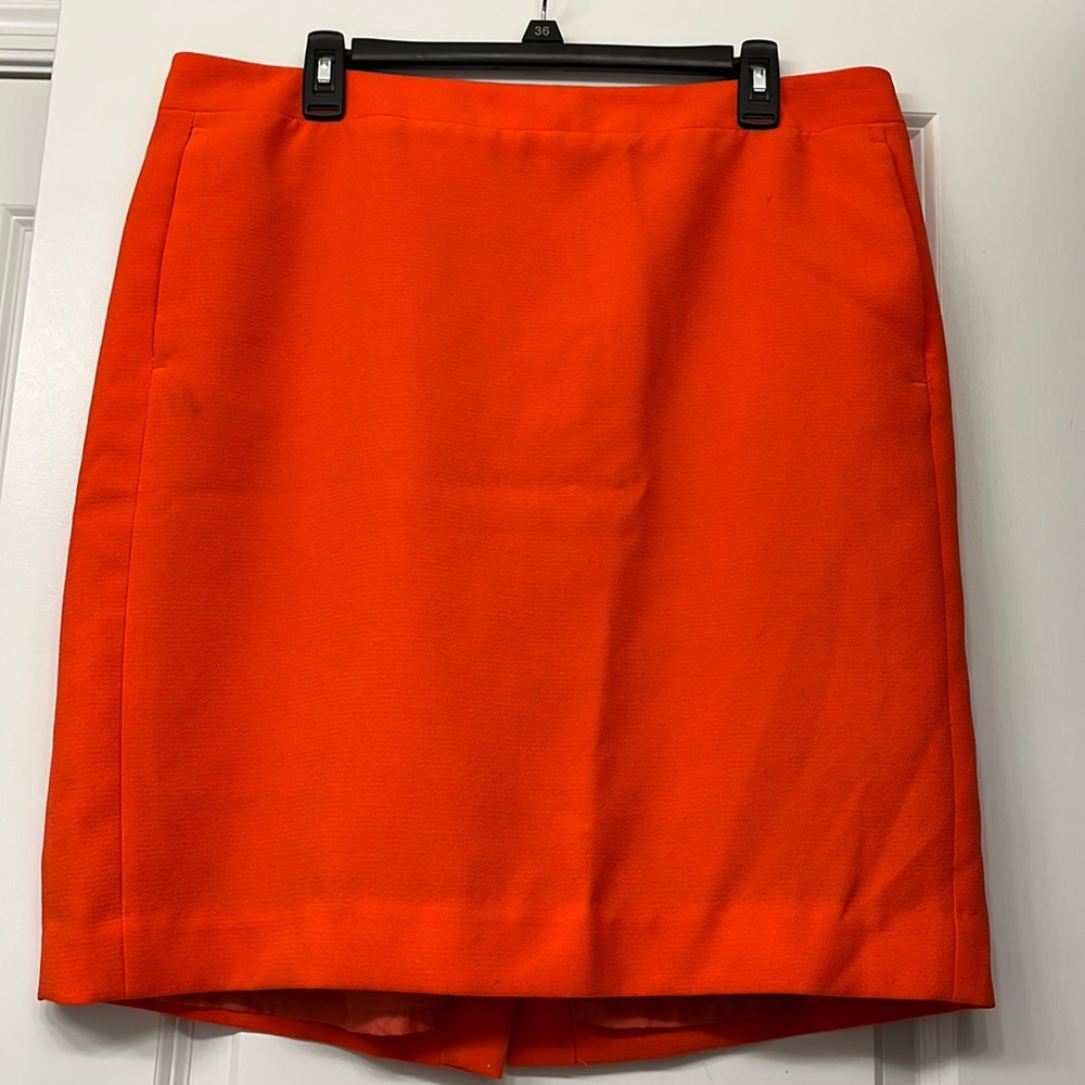 Neon orange pencil skirt